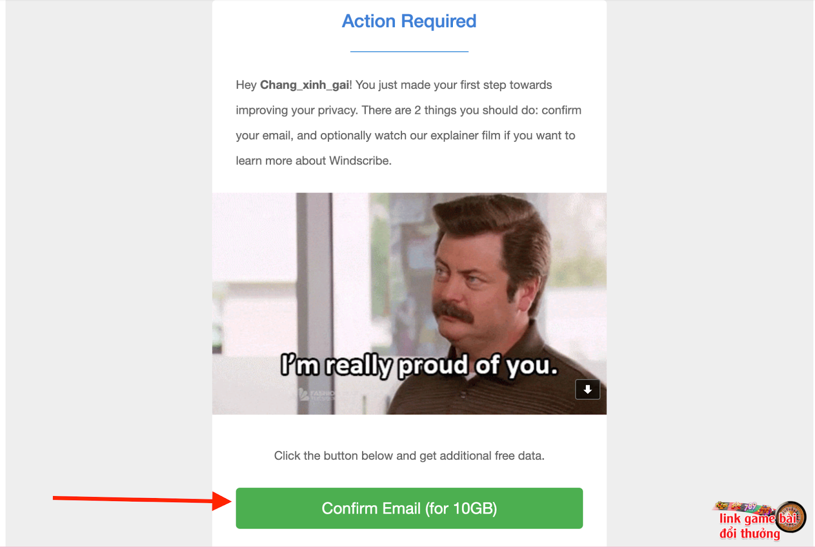 Bấm confirm email để xác nhận việc đăng ký tài khoản